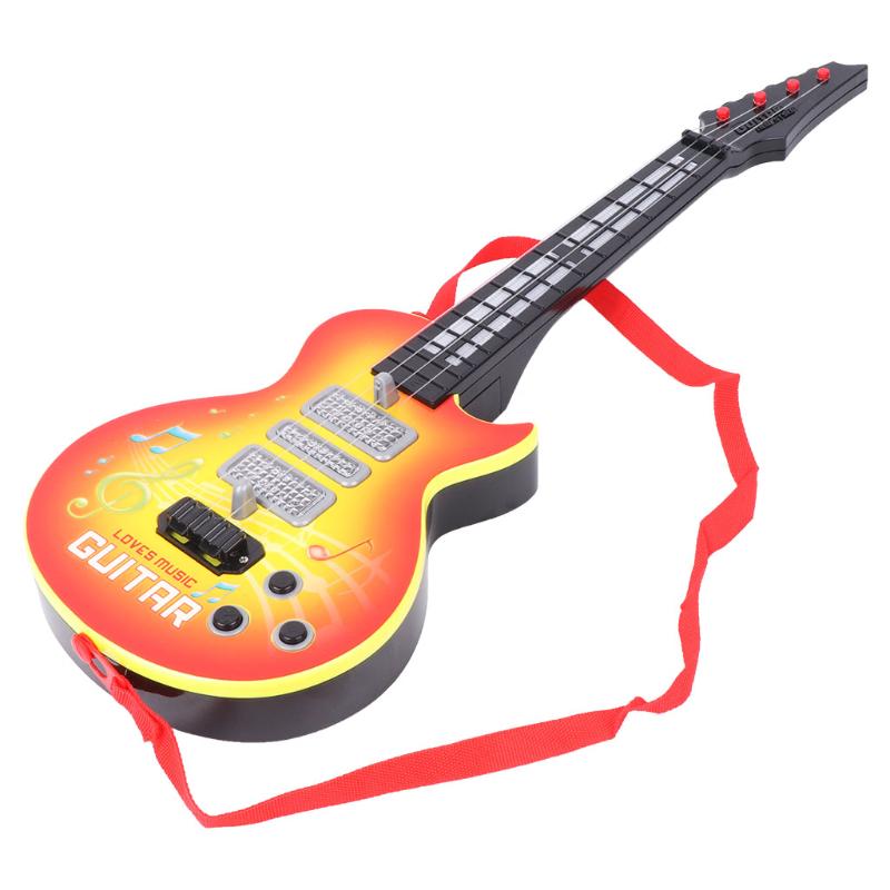 Music Electric Guitar 4 Strings Musical Instrument Educational Toy Kids Toy Gift