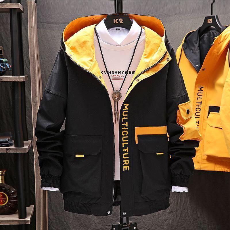 Work Jacket Men's Spring and Autumn Hooded Thin Jacket Trendy Student Summer Casual Men's Top