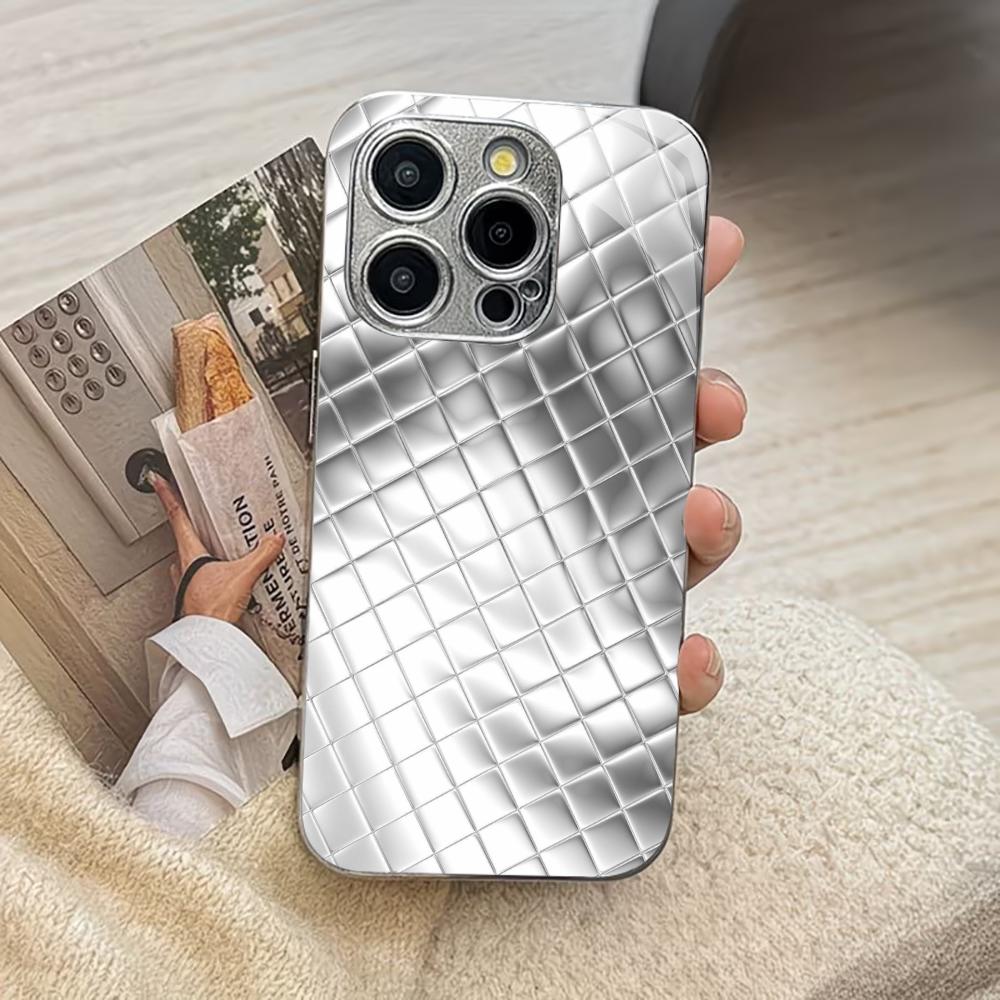 Silver Pattern Protect luxurious Exquisite luxury High-end PhoneCase Glass PhoneCase for iPhone 17 16 15 14 13 12 11pm Pro Plus