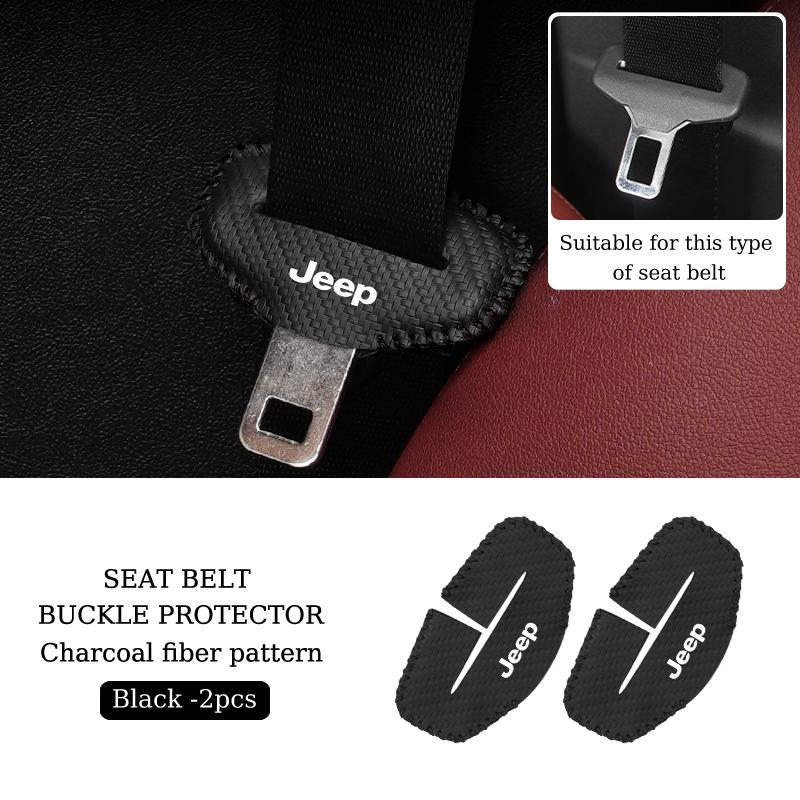 Car Seatbelt Buckle Cover Leather Seatbelt Anti-Scratch Mat Accessories For Jeep Renegade Grand Cherokee Compass Patriot Wrangle AKV1