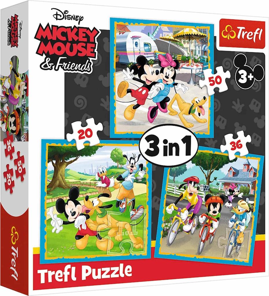 PUZZLE 3W1 MYSZKA MIKI Z PRZYJACIÓŁMI 34846