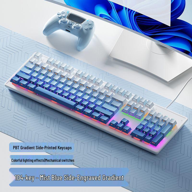 87-Key Mechanical Keyboard with Blue, Black, Red, Brown Switches - Wired for E-sports, Gaming, Typing, Desktop, Laptop, Universal Compatibility