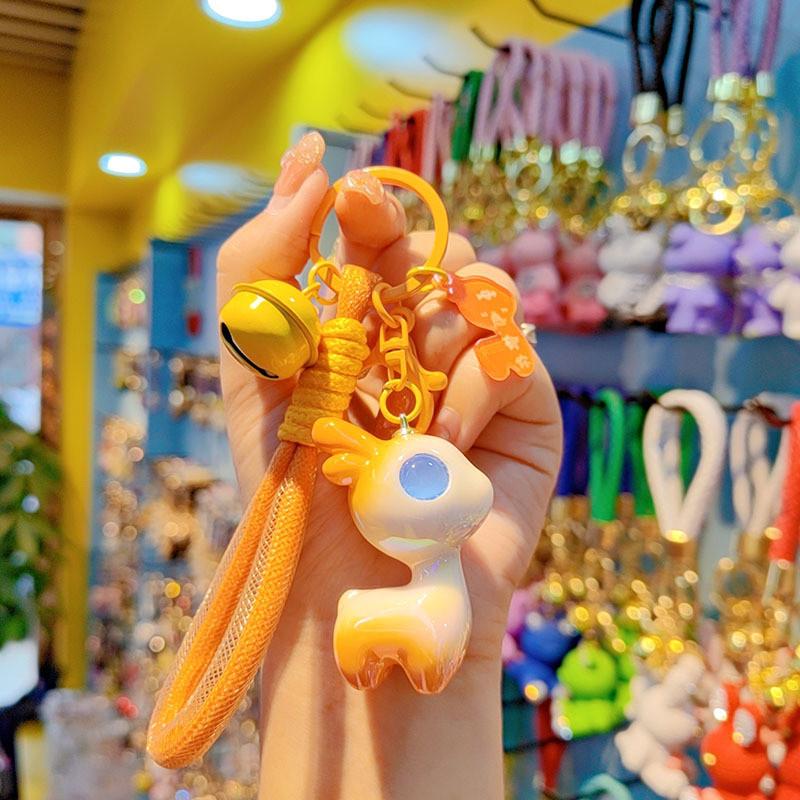Resin Keychain With Colorful Deer Charm For Gifts And Celebrations
