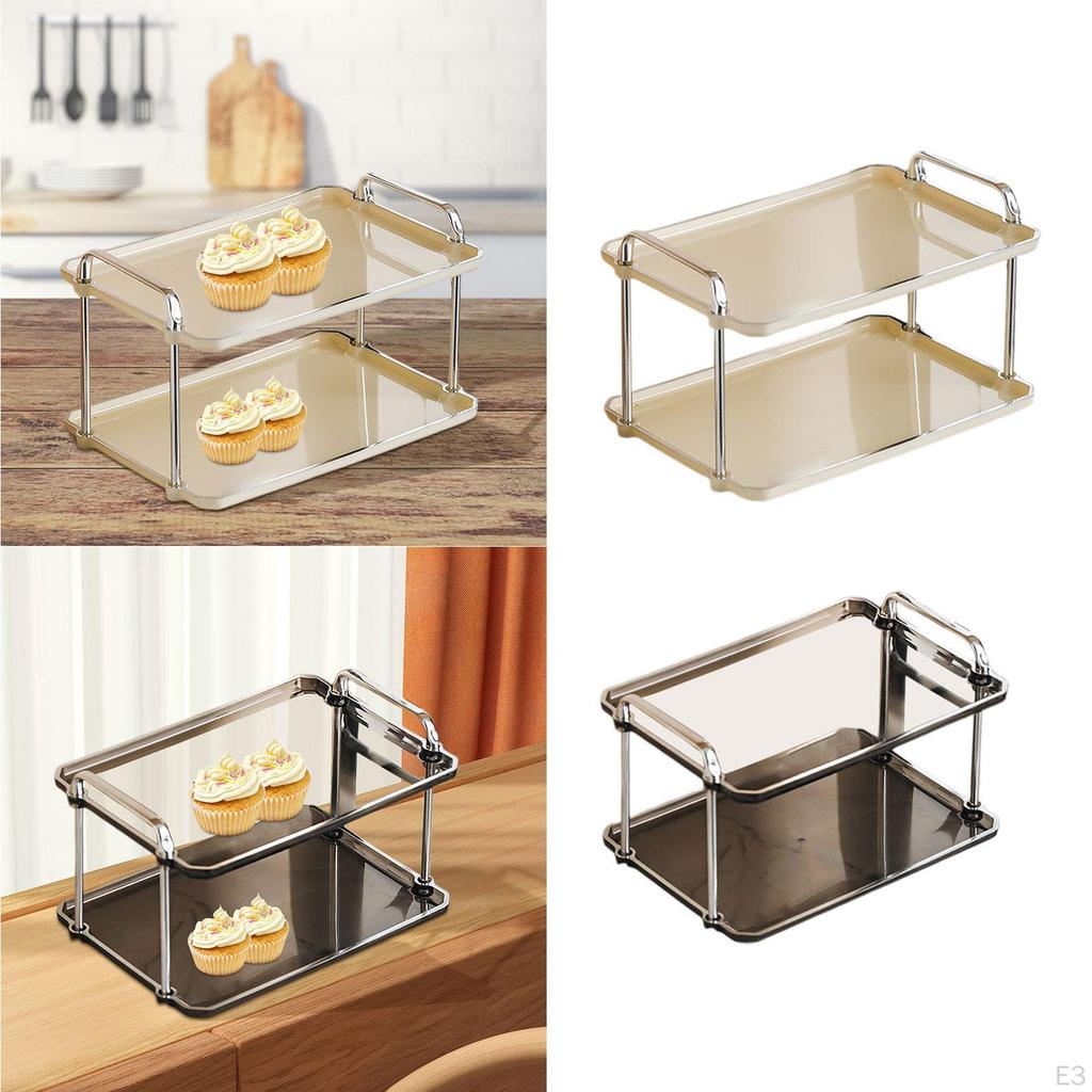 Bathroom Organizer Fruit Cakes Stand 2 Tiers Buffet Snacks Serving Trays Coffee Table Stands for