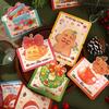 30Pcs Retro Cartoon Christmas Cards 3D Stereo Greeting Cards Handwritten Xmas Eve Cards Holiday Decor Cards Festival Gifts