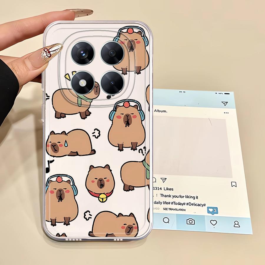 Capybara Cartoon Cute Case for Xiaomi Poco X4 GT X3 NFC X4 M3 X3 Pro X5 Clear Soft