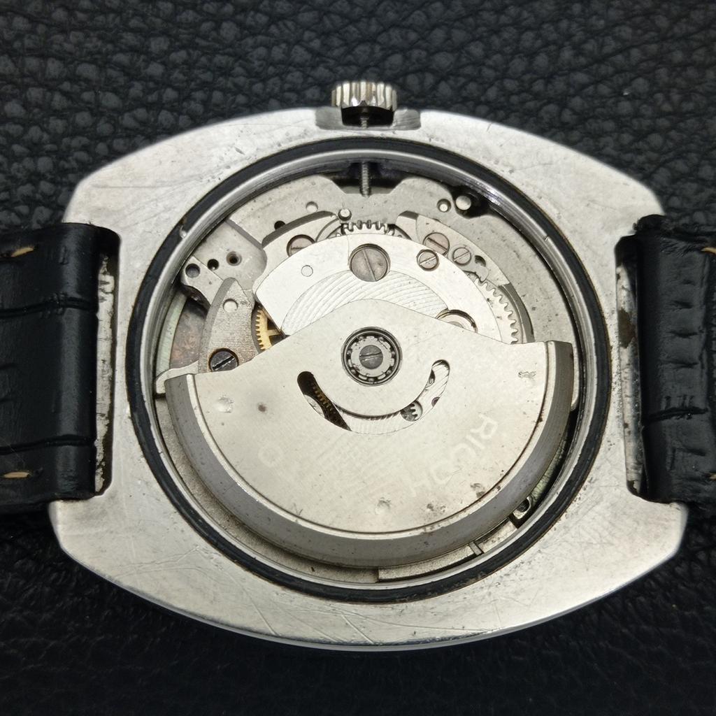 RICOH R31 AUTOMATIC VINTAGE JAPAN MENS SILVER COLOR DIAL WATCH a701940-5 R207-a701940