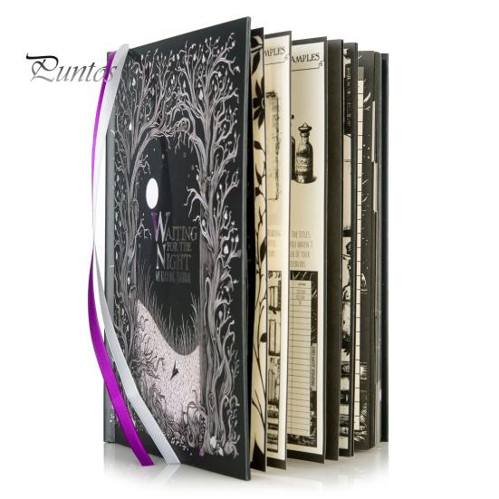 Waiting for the Night Reading Journal Clear Printing Smooth Writing Thick Paper Hardcover Lay-Flat Binding Ribbon Markers Retro Gothic Style Literary
