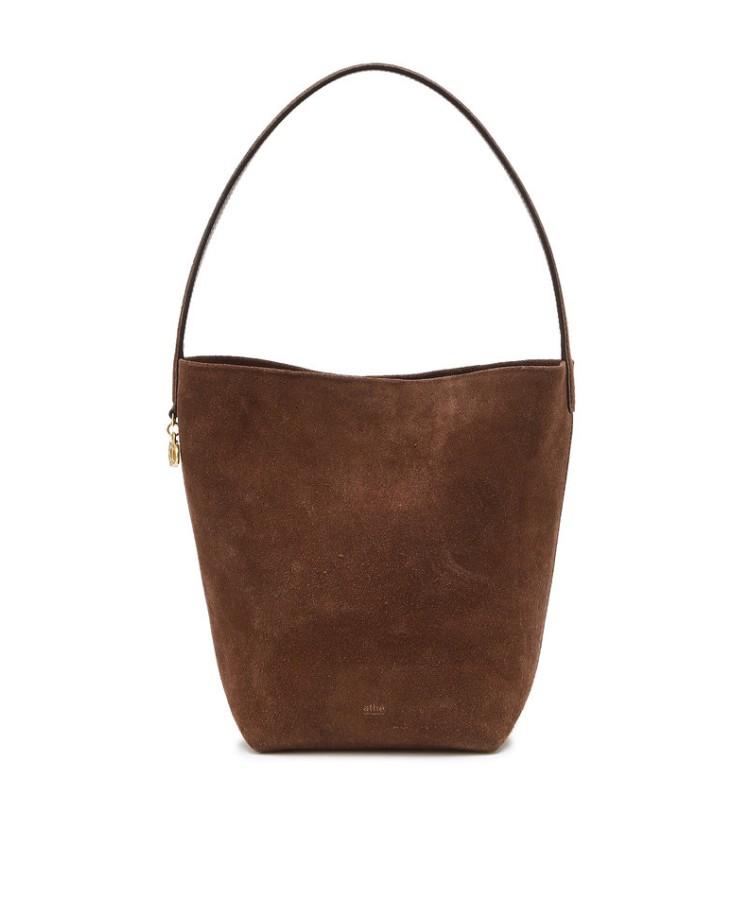 Athe Vanessabruno [Panier] Dark Brown Suede Panier Bucket Bag S Aaba5F206W3