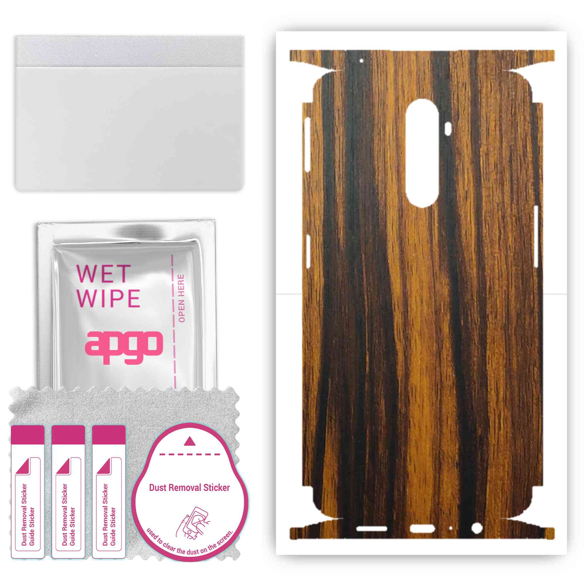 

apgo Protective Skin Sticker for the back+sides compatible with Realme X2 Pro, Full Wrap Film, Foil, Vinyl - Pattern Tigerwood
