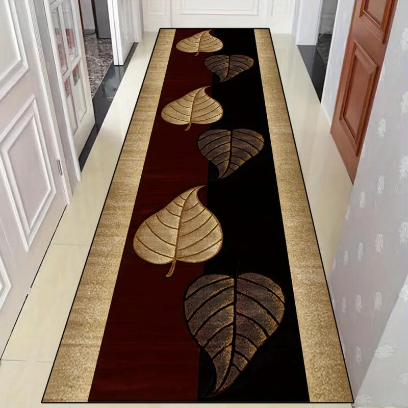 Retro Bodhi Leaf Runner Rug, Non-slip & Easy to Clean Entryway Hallway Mat, Carpet for Bedroom Kitchen, Home Decor
