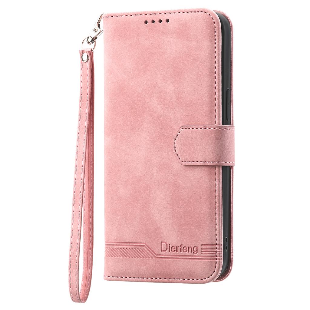DIERFENG DF-03 For Realme C75 4G/Realme V60 Pro 5G Leather Case Lines Imprint Wallet Phone Cover