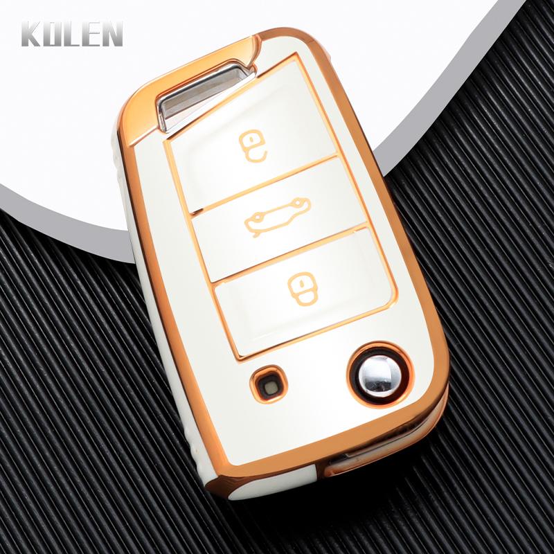Tpu Car Key Case Cover Shell Fob For Vw Volkswagen Golf 7 Mk7 Tiguan Mk2 For Seat Ateca Leon Fr 2 Ibiza Skoda Octavia A7 Keyless