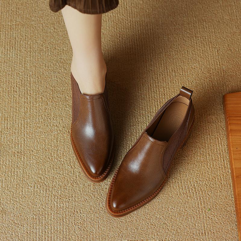 Dámské lodičky z pravé kůže, silné podpatky, čtvercová špička, jaro/léto 2024, pracovní obuv pro úřednice, dámské základní lodičky, podpatky, ženy