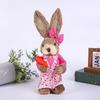 Easter Bunny Decor Weave Rabbit Figure for Home Office Table