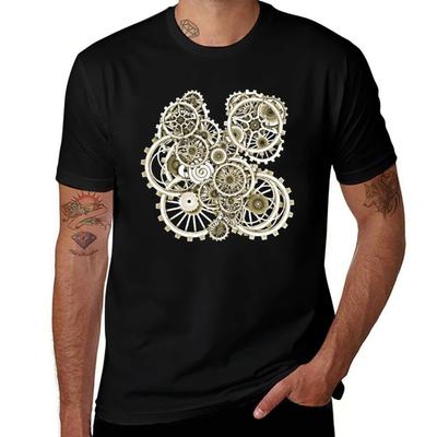 Steampunk Gears On Your Gear No2 Vintage Style Steampunk TShirt Basic Daily Outfit Short Sleeve Tee