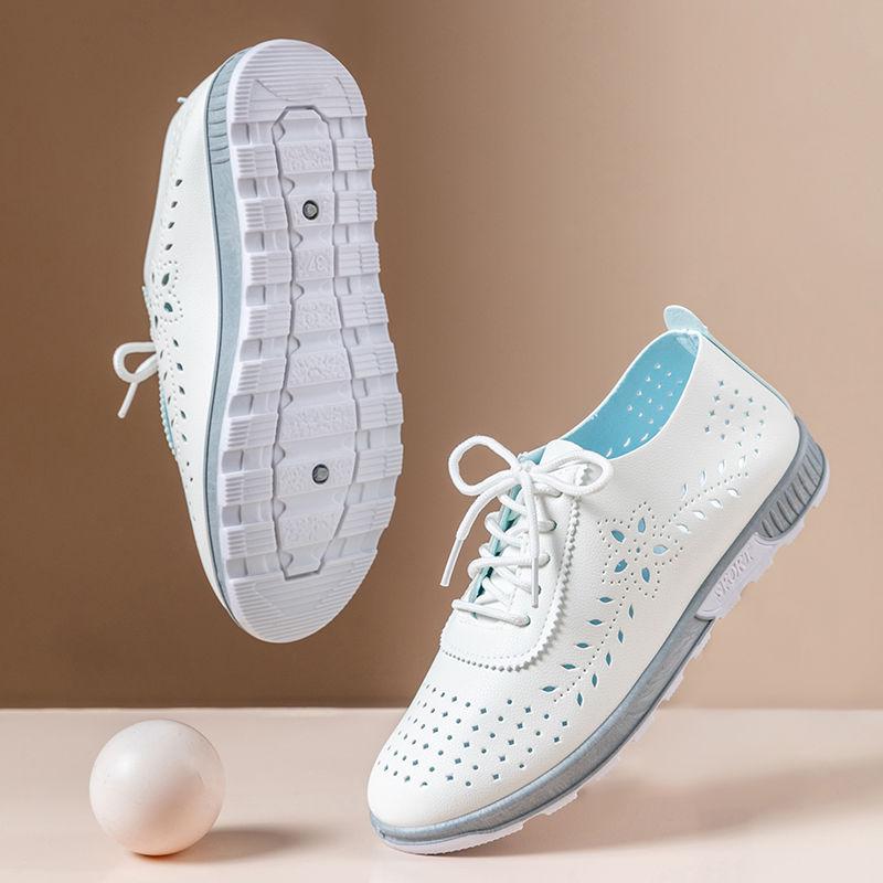 Large Size Women's Shoes, Women's Hollow Hole Shoes, Summer Sandals, Breathable Casual Shoes, Soft Soled Lightweight Shoes
