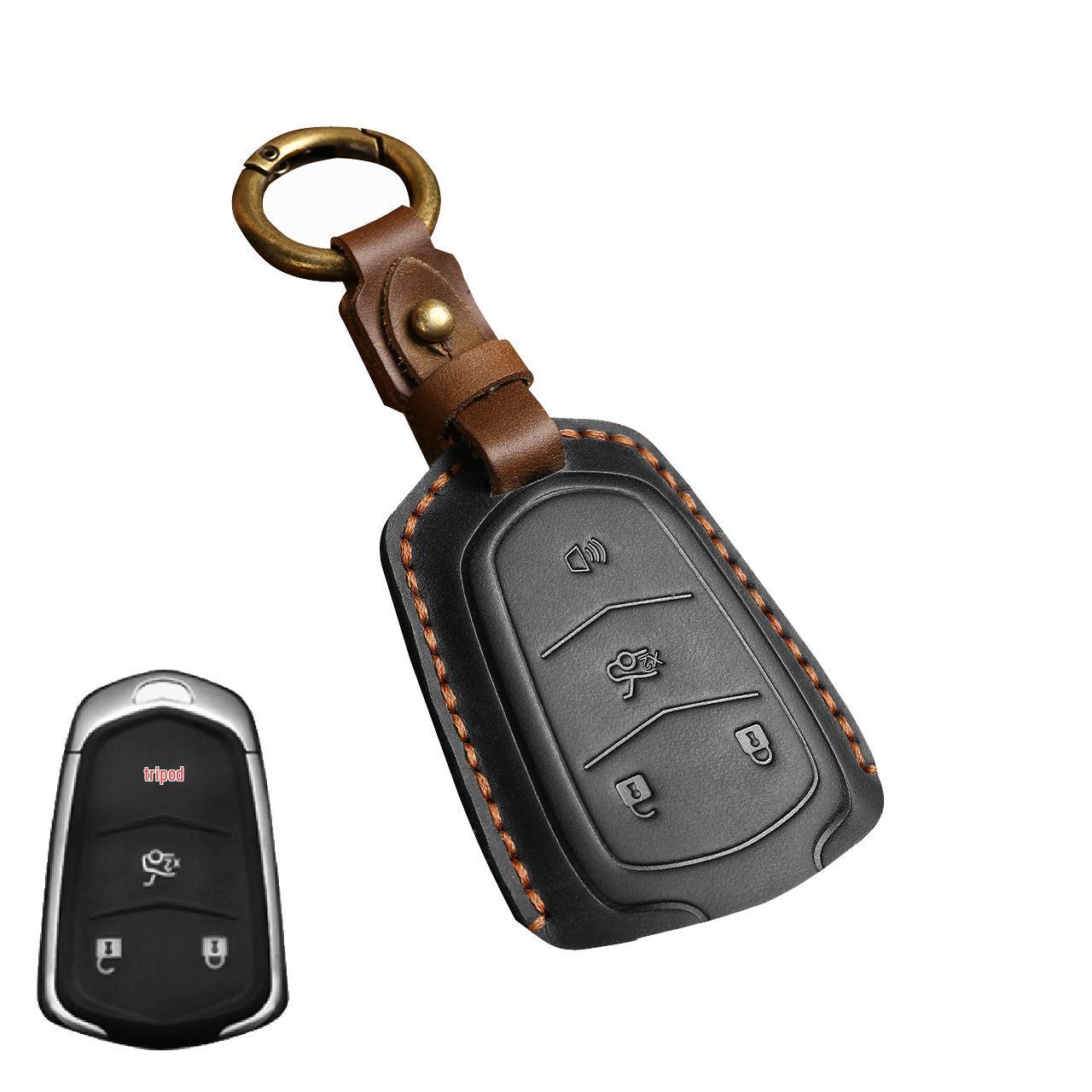 

Чехол для ключа автомобиля из натуральной кожи для Cadillac XT5, CT5 и нового CT6 - Защитный чехол