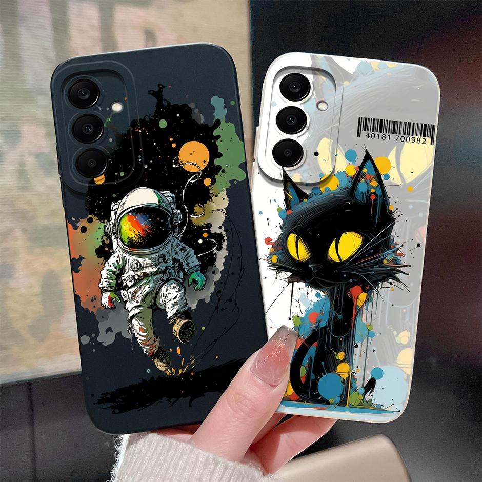 Custodia Per Samsung Galaxy A17 M17 4G 5G Gatto Cartone Animato Carino Copertura Protettiva Morbida in Silicone Per SamsungA17 M17 Fundas GalaxyM17 Coque