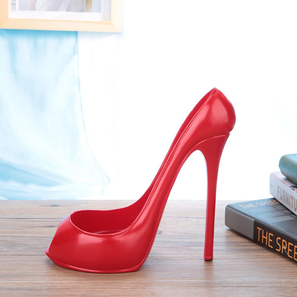 Novelty High Heel Shoe Wine Bottle Holder Storage Wine Rack Home Decor(Red)