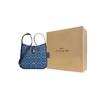 Coach Hadley 25 Classic Logo Denim And Leather Shoulder Bag Medium Women Shoulder Bag Indigo CDB98-IMTYV