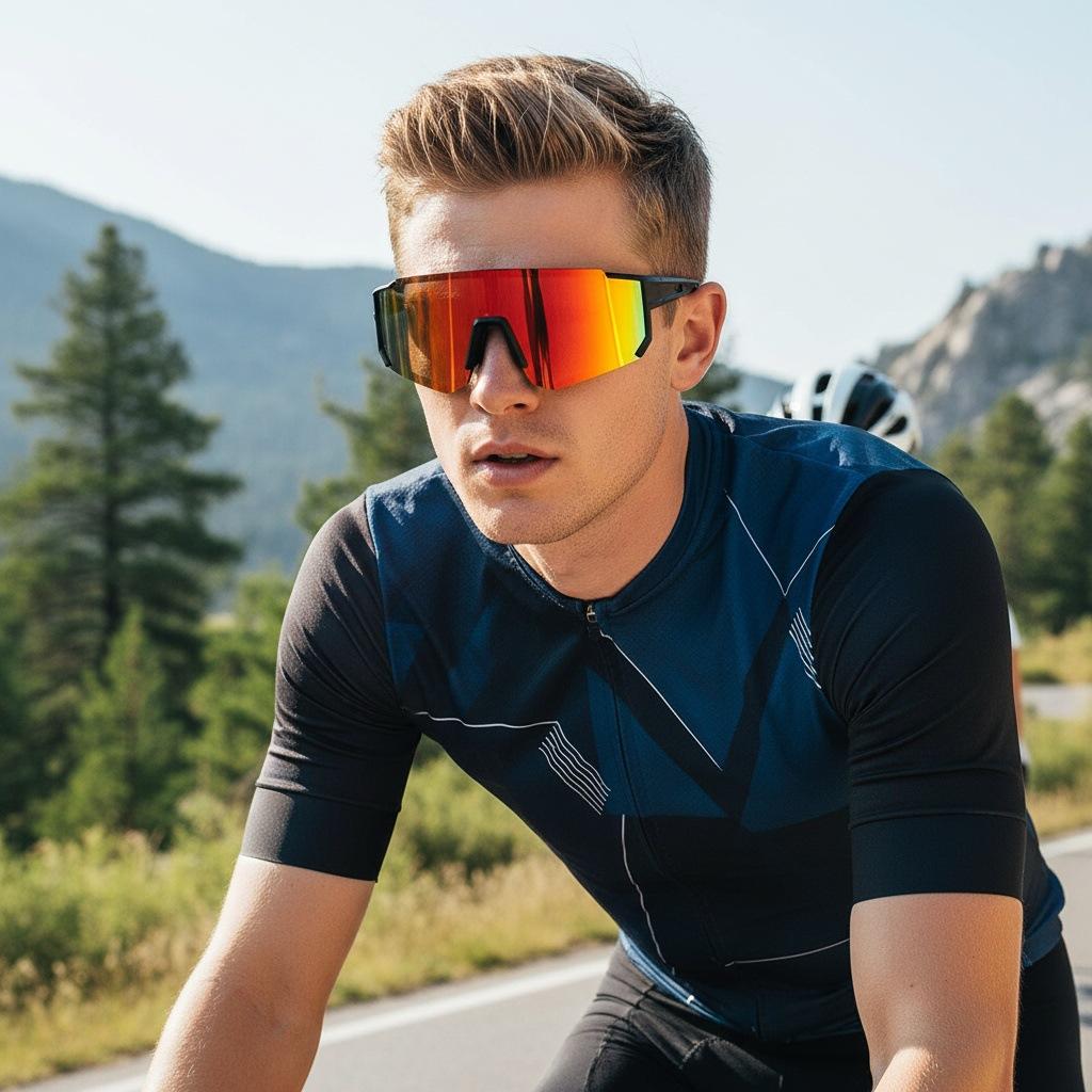 Functional Oversized Sunglasses Personality Trend Integrated Colorful Lenses Sun Protection Sunglasses 3256