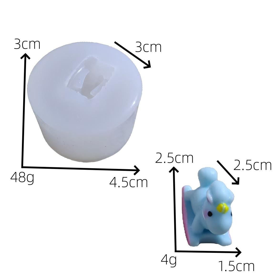 

Cute Small Trojan Horse Silicone Mold Food Grade Flexible Pony Silicone Mold for Resin Soap Baking DIY Handmade Crafts білий