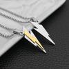 Stainless Steel Zeus Thunder Necklace Lightning Charm for Men and Women Hip Hop Trend Street Party Cool Jewelry Anniversary Gift