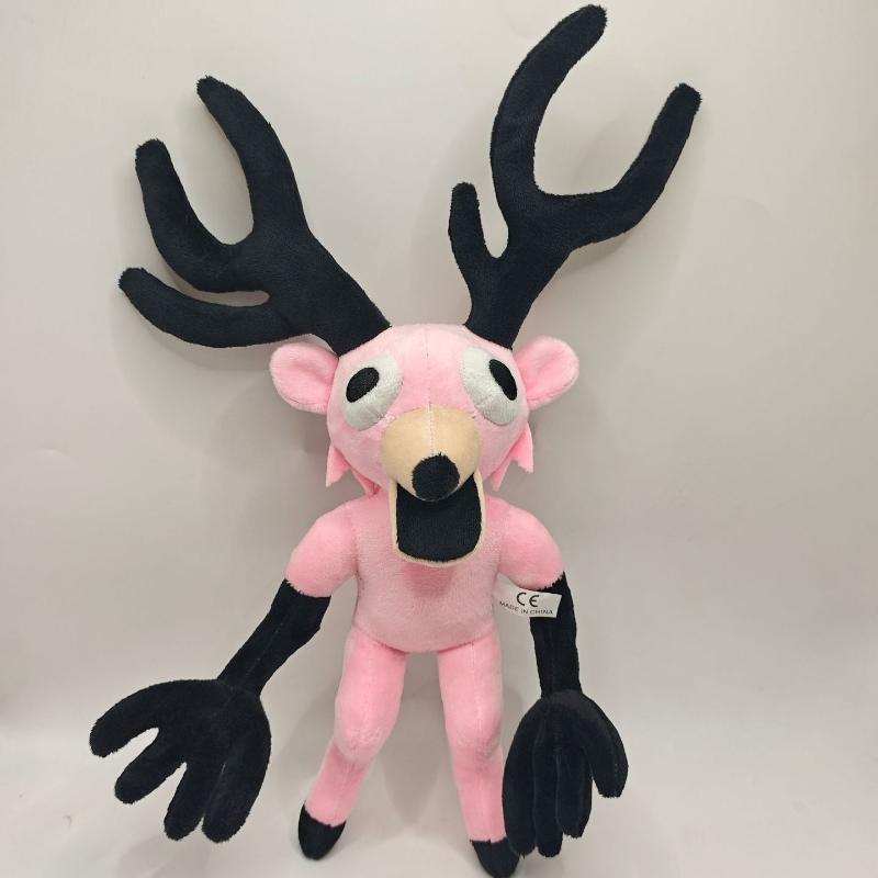 25cm 99 Nights In The Forest Plush Toys Game Brown Haired Man Black Cothed Elk Deer Stuffed Doll Plushie Pillow Christmas Gifts