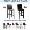 1PC Stool Covers Stretch Short Back Chair Covers Counter Height Chairs Covers for Kitchen Dining Room Cafe Furniture