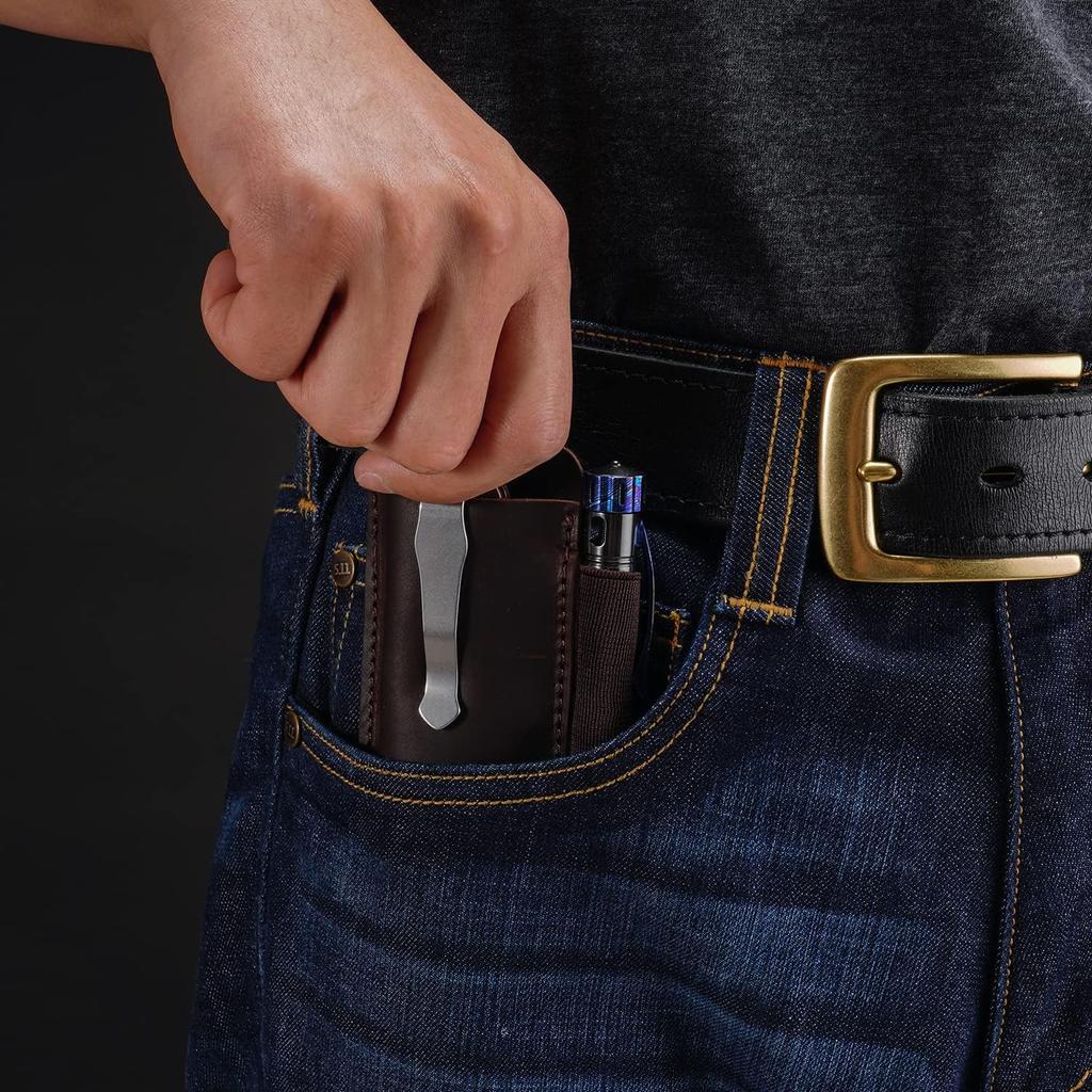 VIPERAED PJ33 Belt Leather Knife Pocket Knife Horizontal Leather Knife Belt Holder Sheath, Holster, (Black)