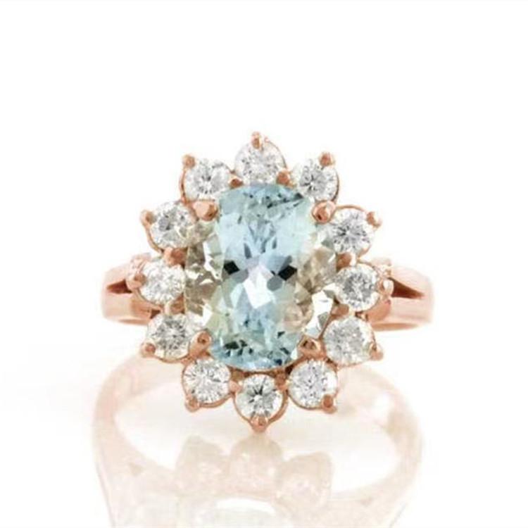 

Weiya Best-Selling Popular Sunflower Inlaid Aqua Blue Zircon Ring Multi-Color Optional Direct Supply no. 11