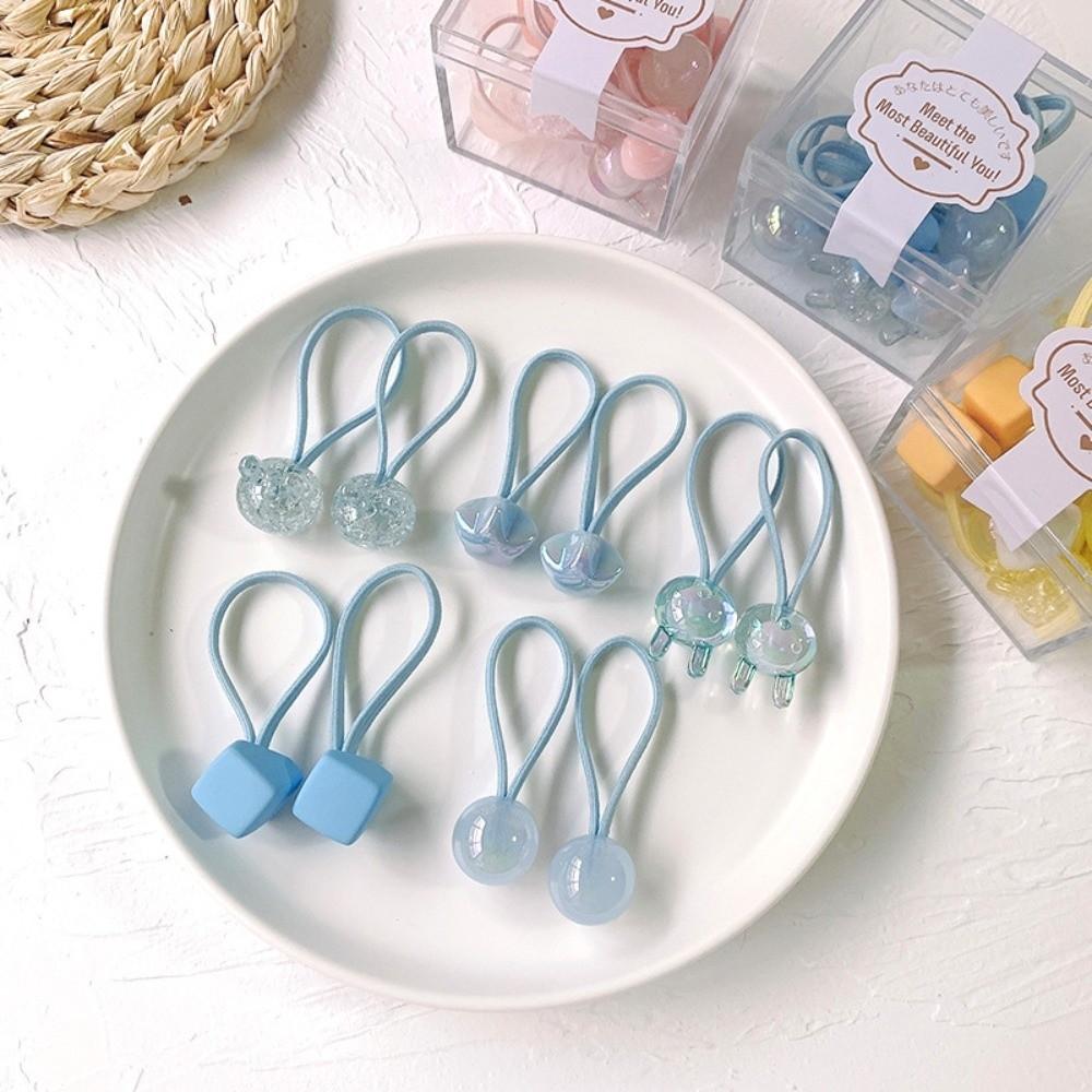 

10 шт. Резинки для волос конфетных цветов, высокоэластичные, модные, резиновые, головные уборы синий