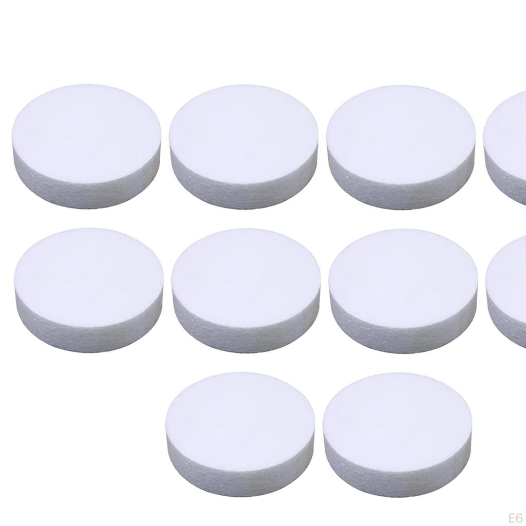 10 Pieces Foam Cylinders ,White ,Painting Supplies, Carving Craft Material Circles for Crafts