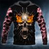Men Hoodies 3D Print Horror Flaming Skull Graphic Fashion New Style Casual Pullover  Personality Oversize Men’s Clothing Tops