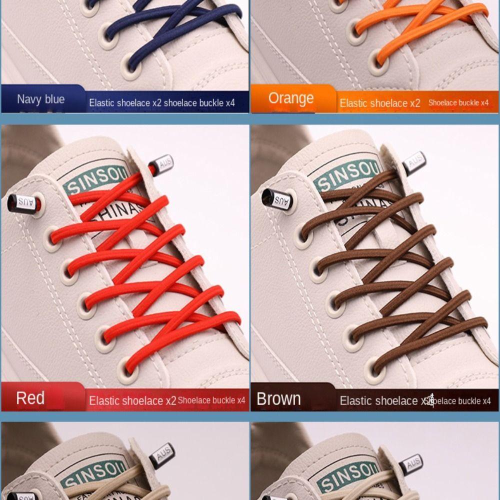 Colorful Shoelace Buckle Creative Quick Shoe Lace Portable Free Tie Shoelaces  Unisex