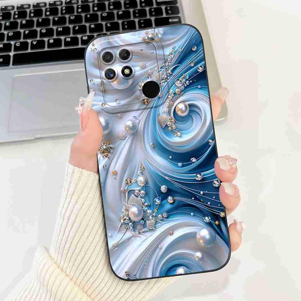 For Realme Narzo 50A Case RMX3430 Colorful Flowers Soft Silicone Cover For Oppo Realme Narzo50a 6.51" Fashion Protective Shell