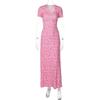 U-neck Back Strap Short Sleeve Dress