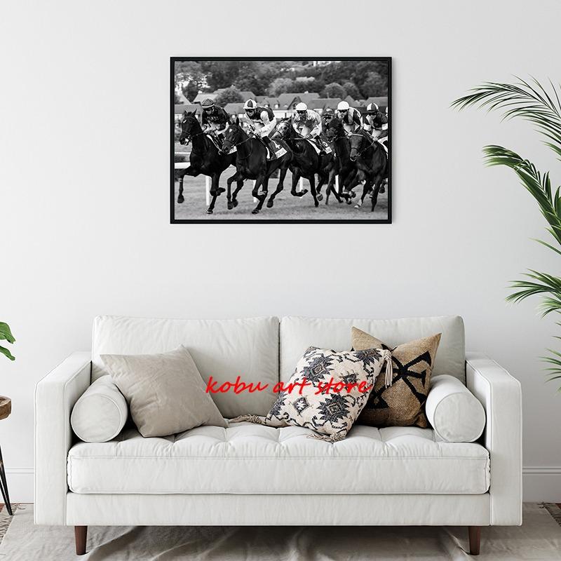 Sports Fitness Horse Racing Soccer Basketball Black White Poster Canvas Printing Wall Art Pictures for Living Room Home Decor