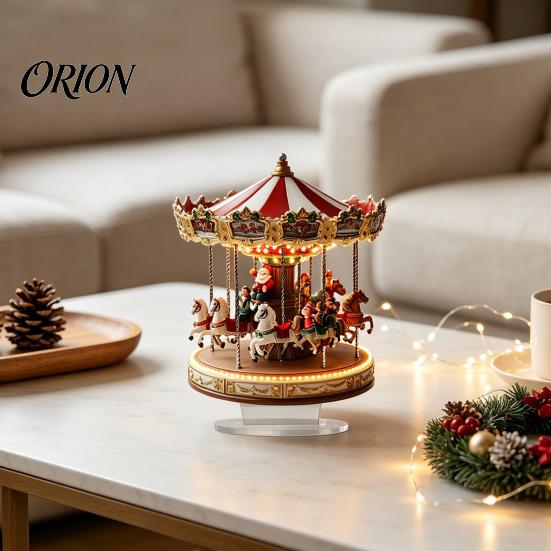 Unique Collectible Keepsakes Carousel Acrylic Tabletop Decor, 2D Flat Hanging Ornament for Christmas Decorative Figurines Home Office Desk Decoration,