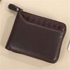 Herren Vintage PU Leder Geldbörse Reißverschluss Dreifach gefaltet Kurze Geldbörse Gewebtes Patchwork Multi Kartenhalter Münzfach Ausweisfenster Lässige Business Geldbörse