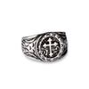 Retro Cross Mars Language Open Adjustable Men's Ring - Trendy Thai Silver Imitation for Index Finger