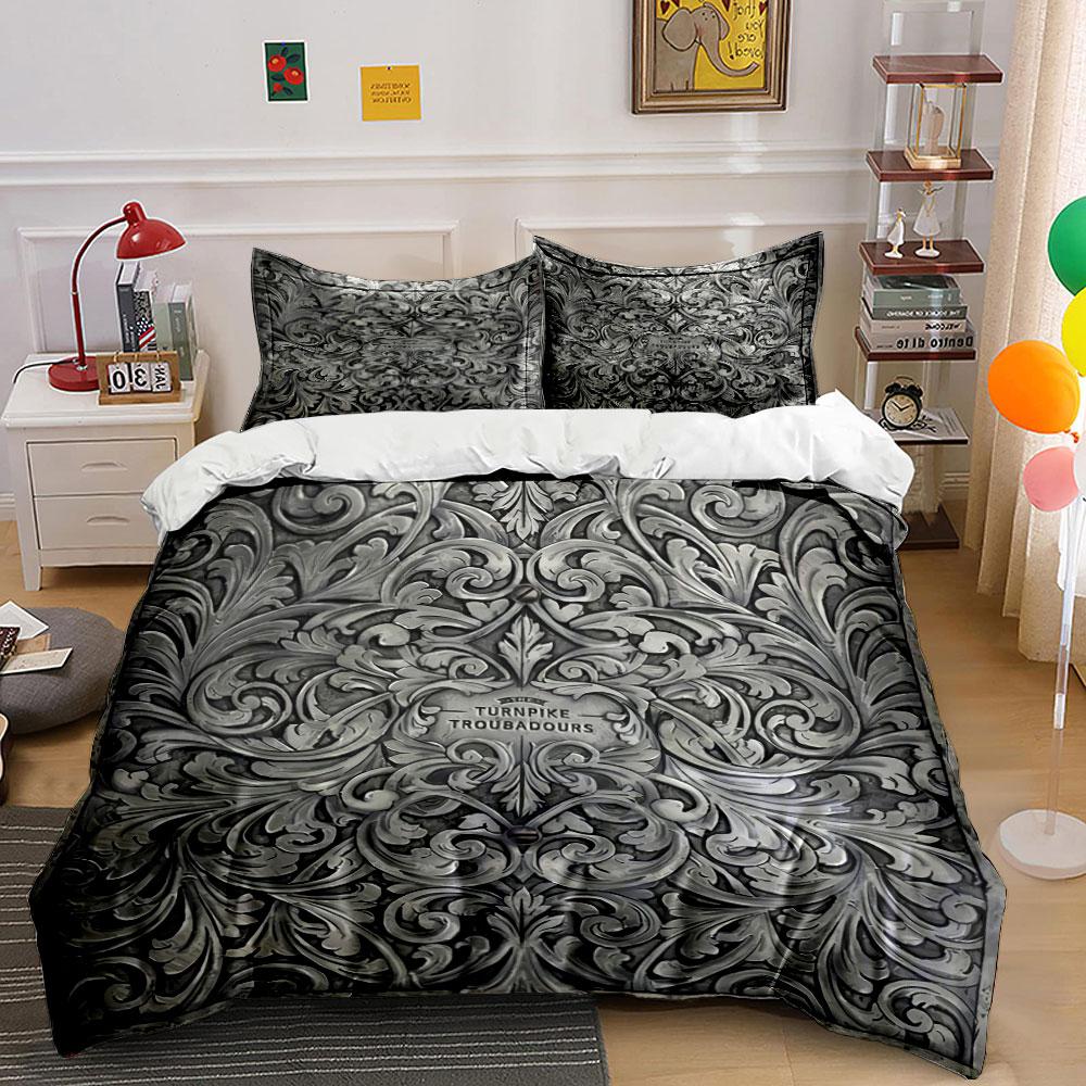 Ornate Floral Pattern Design Bedding Duvet Cover Set Duvet Cover Pillowcases (1*Duvet Cover 2*Pillowcases, Without Duvet Insert)