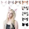 Furry Animal Cat Fox Ear Hair Hoops Adjustable Halloween Headdress Cosplay Party Costume Props Headwear Hair Accessories