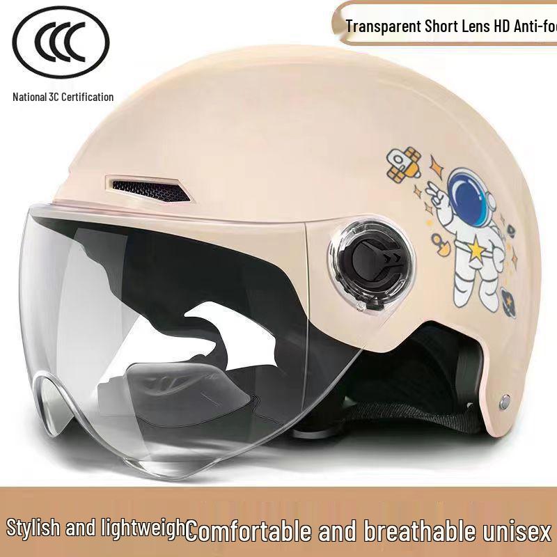 Gray 3C Certified Electric Vehicle Helmet for Men & Women - Summer Motorcycle & Battery Car Riding Safety Hat.