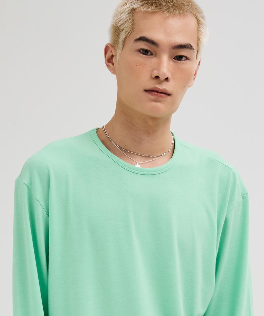LEIRE Soft Round Long Sleeve T-Shirt [Apple Mint]