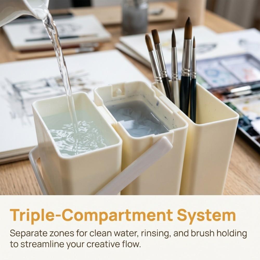 3PCS Three In One Folding Paint Water Bucket Multi-function Paint Bucket Outdoor Sketch
