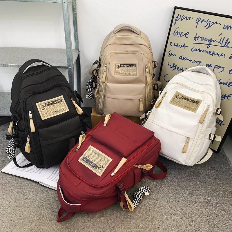 Schoolbag Korean Version of Junior and High School Student Schoolbag Fashionable New Casual Simple Backpack Large Capacity Fashion Travel Backpack