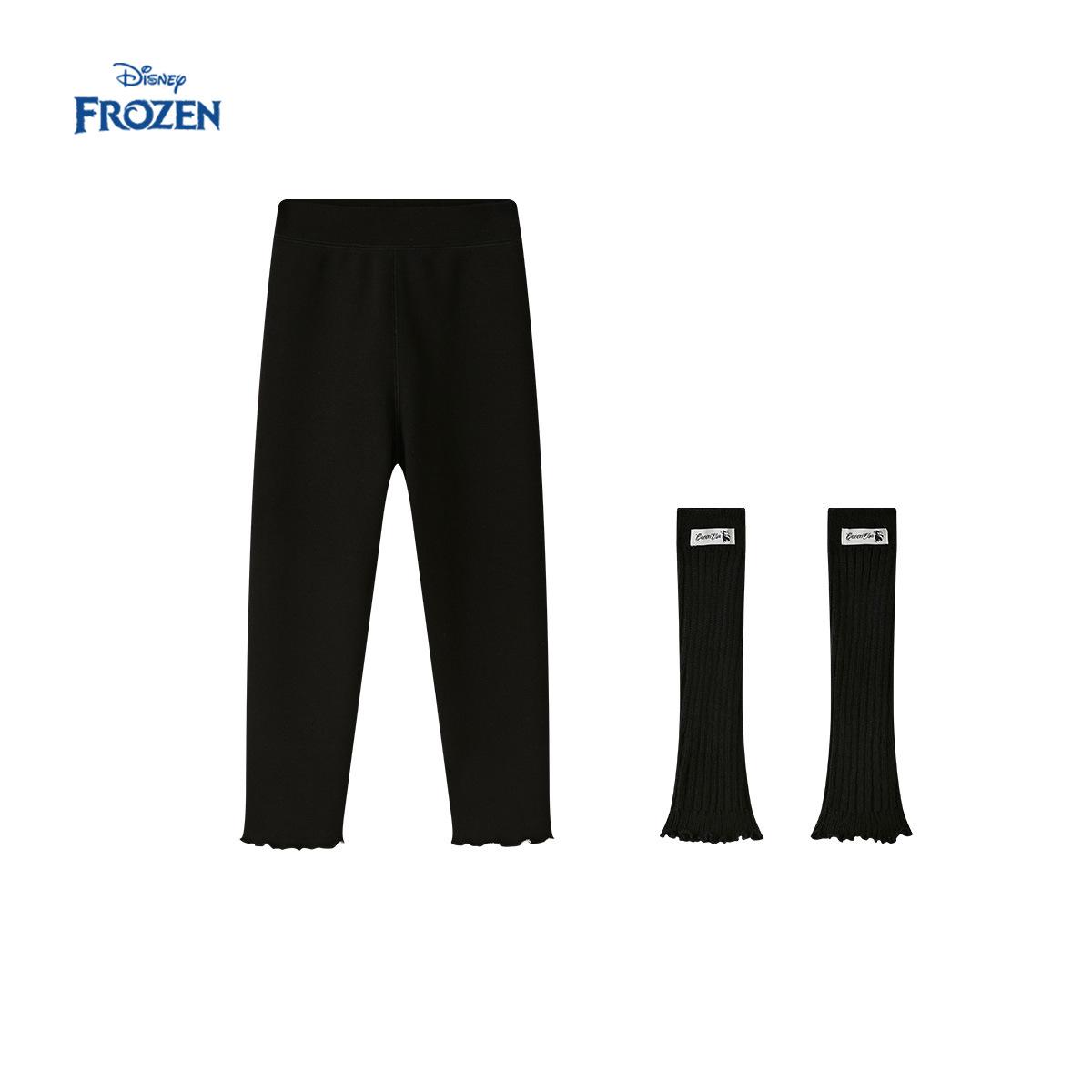 Disney Girls  Winter 2025 Thickened Plus Velvet Leggings - Warm Children s Autumn Pants 130 cm