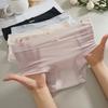 Women's Ultra Thin Ice Silk Underwear Mid-Rise Seamless Transparent Panties See Through Invisible Briefs